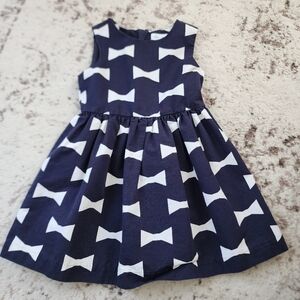 GAP Navy and White Bow Print Dress (Kate Spade Collection)